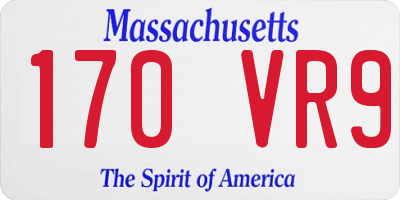 MA license plate 170VR9