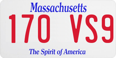 MA license plate 170VS9