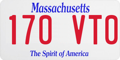 MA license plate 170VT0
