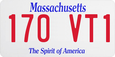 MA license plate 170VT1