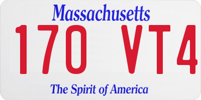 MA license plate 170VT4