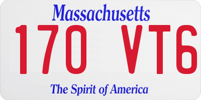 MA license plate 170VT6