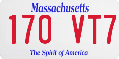 MA license plate 170VT7