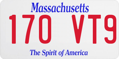 MA license plate 170VT9