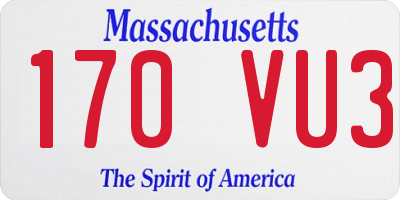 MA license plate 170VU3