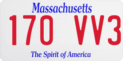 MA license plate 170VV3