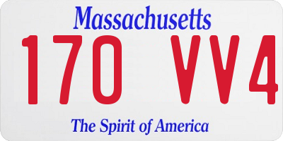 MA license plate 170VV4