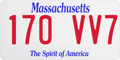 MA license plate 170VV7