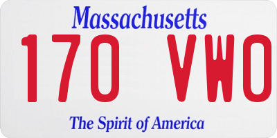 MA license plate 170VW0