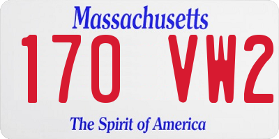 MA license plate 170VW2