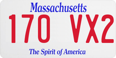 MA license plate 170VX2