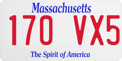 MA license plate 170VX5