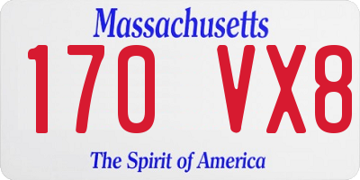 MA license plate 170VX8