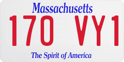 MA license plate 170VY1