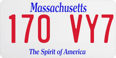 MA license plate 170VY7