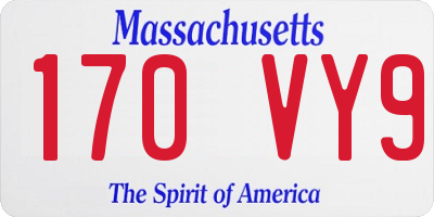 MA license plate 170VY9
