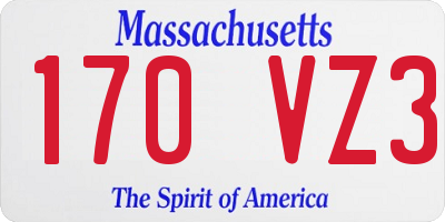 MA license plate 170VZ3