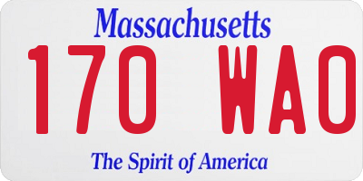 MA license plate 170WA0