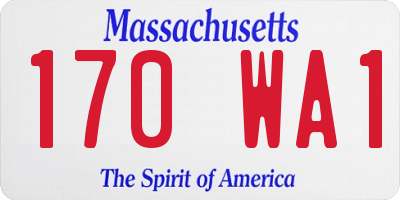 MA license plate 170WA1