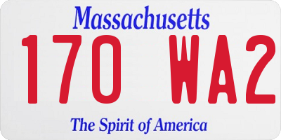 MA license plate 170WA2