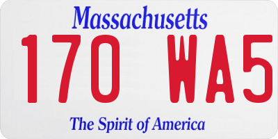 MA license plate 170WA5