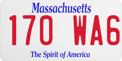 MA license plate 170WA6