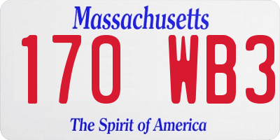 MA license plate 170WB3