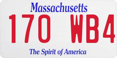 MA license plate 170WB4