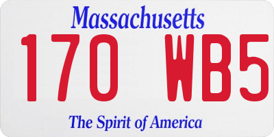MA license plate 170WB5