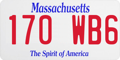 MA license plate 170WB6