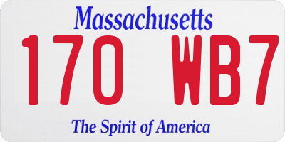 MA license plate 170WB7