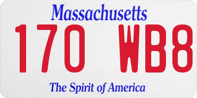 MA license plate 170WB8