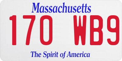 MA license plate 170WB9