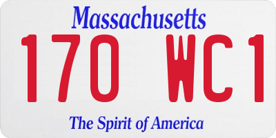 MA license plate 170WC1