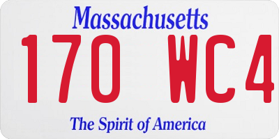 MA license plate 170WC4