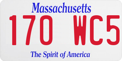 MA license plate 170WC5