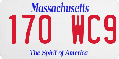 MA license plate 170WC9