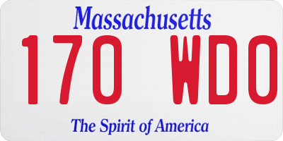 MA license plate 170WD0