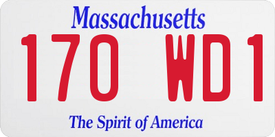 MA license plate 170WD1