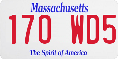 MA license plate 170WD5