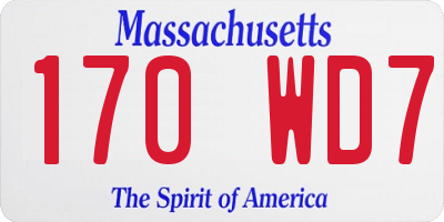 MA license plate 170WD7
