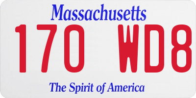 MA license plate 170WD8