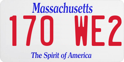 MA license plate 170WE2