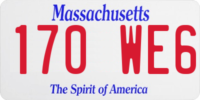 MA license plate 170WE6