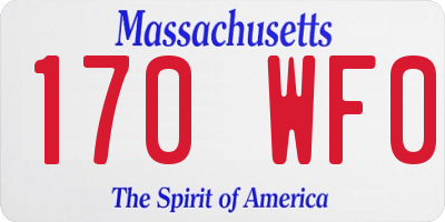 MA license plate 170WF0