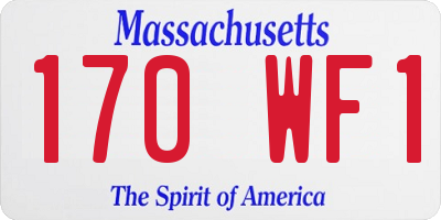 MA license plate 170WF1