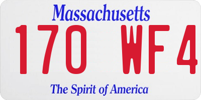 MA license plate 170WF4