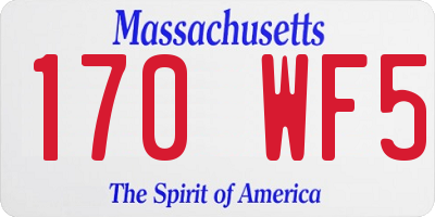 MA license plate 170WF5