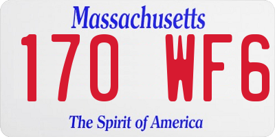 MA license plate 170WF6