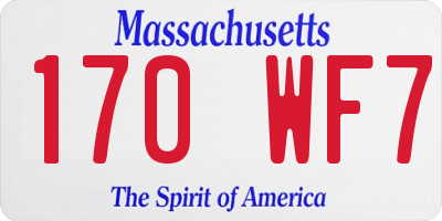 MA license plate 170WF7